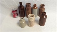 Assorted stoneware bottles