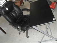 OFFICE CHAIR AND METAL TABLE