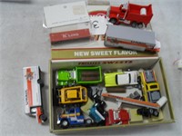 CIGAR BOX WITH COLLECTIBLE CARS AND TRUCKS