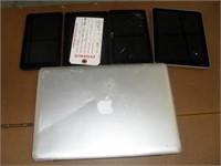4 TABLETS AND APPLE LAPTOP (UNKNOWN WORKING)