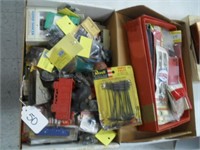 2 BOXES OF TRAIN TOOLS AND ACCESSORIES
