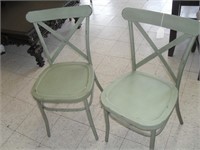 2 PAINTED METAL CHAIRS