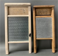 Pair of Glass and Galvanized Washboards