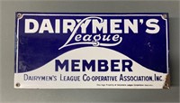 Enamel Dairymens League Member Sign