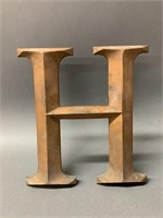 9" Bronze Letter H-Early