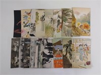 17 Antique Japanese Postcards