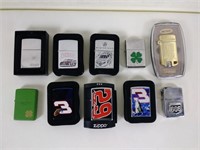 10pc Modern Zippo & Other Lighters Lot