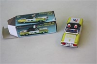 Vintage Tin Litho Friction Police Car with Box