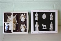 Porcelain Angels + Nativity Scene Tree Ornaments