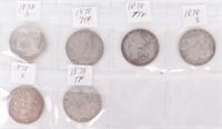 Coin 6 Rare Silver Morgan Dollars In One Group