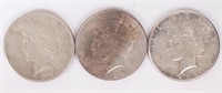 Coin 3 Assorted Silver Peace Dollars
