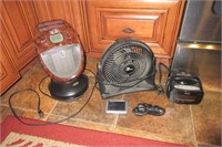 Heater, Fan, Clock Radio & Garmin
