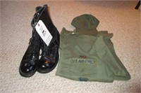Military Jump Boots (size 12) & Air Force Fatigues