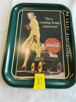 "He's Coming home tommorow" Coke Tray