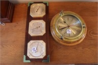 2pc Barometer & Ship Clock
