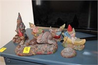 6pc Tom Clark Gnomes; Corey, Judy, The Wiz, The Ra