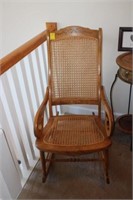 Maple scroll arm Rocker w/ cane back and seat