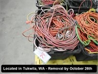 LOT, ASSORTED EXTENSION CORDS IN THIS BIN