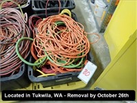 LOT, ASSORTED EXTENSION CORDS IN THIS BIN