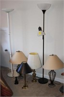 7pc Lamps; floor, table, etc