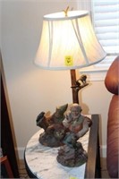 3pc Bird Lamp, 2 Tom Clark Gnomes; Foster