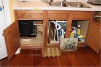 Contents of bottom Kitchen Cabinets; Pampered Chef