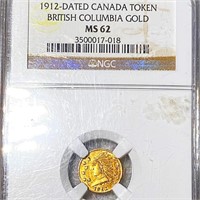 1912 Dated Canadian Gold Token NGC - MS62