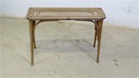 Vintage Woven Wicker Bench