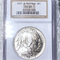 2001-D Buffalo Head Silver Dollar NGC - MS69