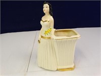 Porcelain Elegant Woman Statuette Planter