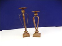 Pair of (2) Metal Candle Holders