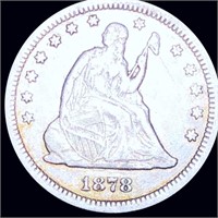 1878-CC Seated Liberty Quarter LIGHTLY CIRCULATED