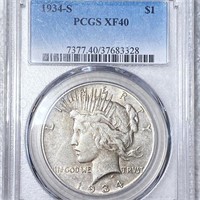 1934-S Silver Peace Dollar PCGS - XF40