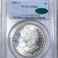 1881-S Morgan Silver Dollar PCGS - MS 66 CAC