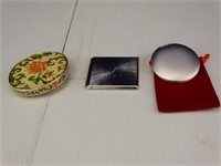 (3) Vintage, Assorted Compact Mirrors
