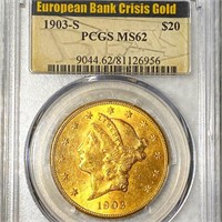 1903-S $20 Gold Double Eagle PCGS - MS62