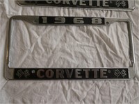 Set of 2 Corvette 1968 Licence Plate Holders