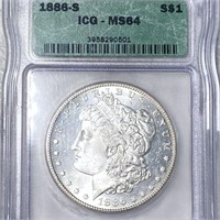 1886-S Morgan Silver Dollar ICG - MS64