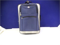 American Tourister Navy Blue Checked Luggage Bag