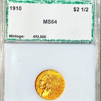 1910 $2.50 Gold Quarter Eagle PCI - MS64