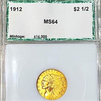 1912 $2.50 Gold Quarter Eagle PCI - MS64