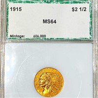 1915 $2.50 Gold Quarter Eagle PCI - MS64