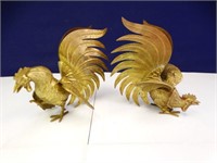 Bronze Fighting Rooster Statuettes