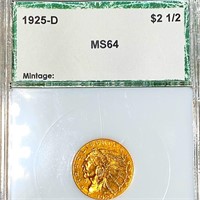 1925-D $2.50 Gold Quarter Eagle PCI - MS64