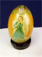 Grecian Woman Egg w/ Wood Stand
