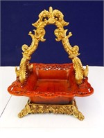 Lacquered Asian-Style Flower Basket