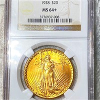 1928 $20 Gold Double Eagle NGC - MS64+