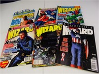 (6) Vintage "Wizard" Comic Book Magazines