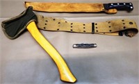 Hatchet, Machete, & Folding Pocket Knife