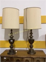2 matching brass finish lamps